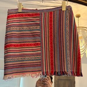 Showpo Multicolor Striped Mini Skirt with Fringe